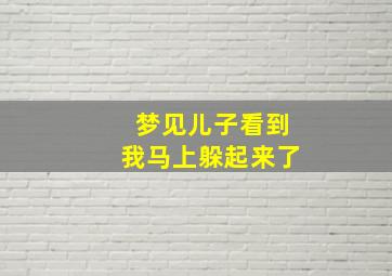 梦见儿子看到我马上躲起来了