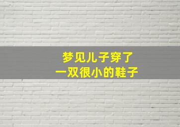 梦见儿子穿了一双很小的鞋子