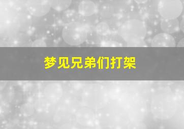 梦见兄弟们打架