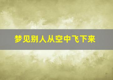 梦见别人从空中飞下来