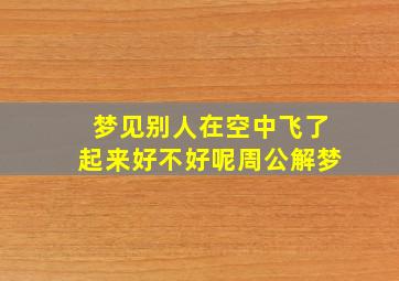 梦见别人在空中飞了起来好不好呢周公解梦