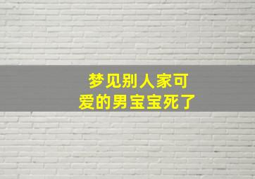 梦见别人家可爱的男宝宝死了