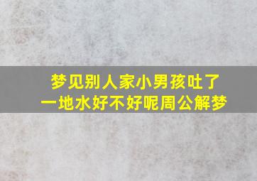 梦见别人家小男孩吐了一地水好不好呢周公解梦