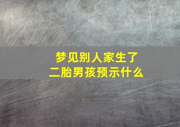 梦见别人家生了二胎男孩预示什么