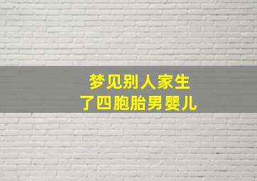 梦见别人家生了四胞胎男婴儿