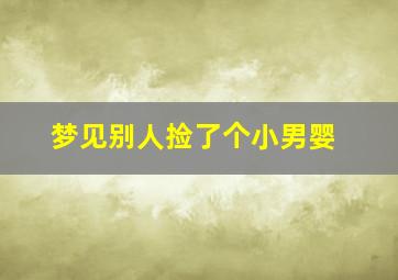 梦见别人捡了个小男婴