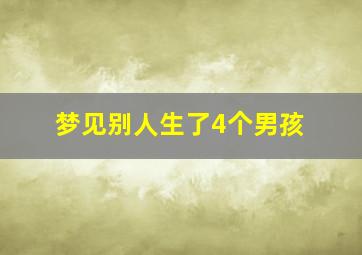 梦见别人生了4个男孩