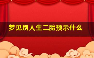 梦见别人生二胎预示什么