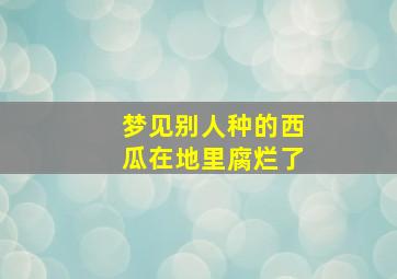 梦见别人种的西瓜在地里腐烂了