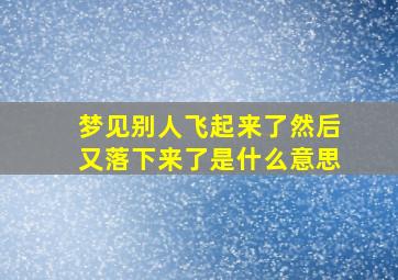 梦见别人飞起来了然后又落下来了是什么意思