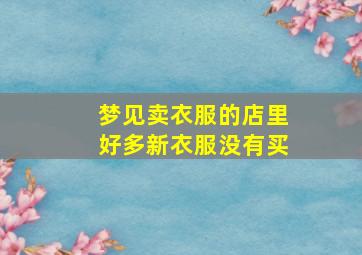 梦见卖衣服的店里好多新衣服没有买