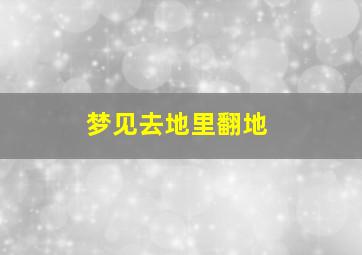 梦见去地里翻地