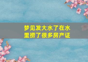 梦见发大水了在水里捞了很多房产证