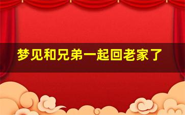 梦见和兄弟一起回老家了