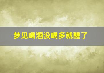 梦见喝酒没喝多就醒了