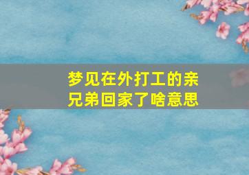 梦见在外打工的亲兄弟回家了啥意思