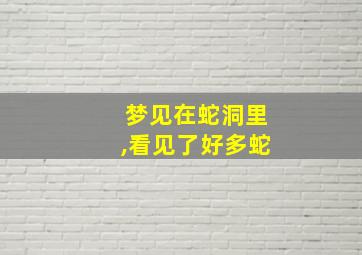 梦见在蛇洞里,看见了好多蛇