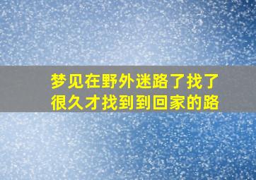 梦见在野外迷路了找了很久才找到到回家的路