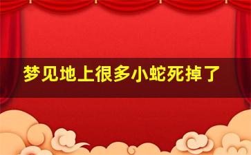 梦见地上很多小蛇死掉了