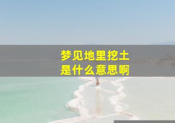 梦见地里挖土是什么意思啊