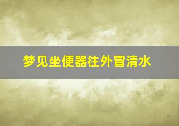 梦见坐便器往外冒清水