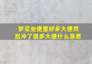 梦见坐便里好多大便然后冲了很多大便什么意思