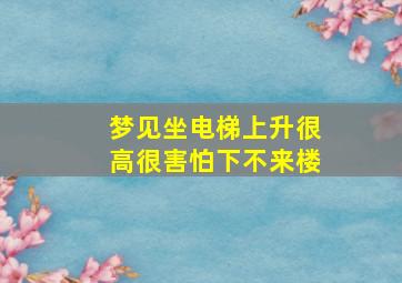 梦见坐电梯上升很高很害怕下不来楼