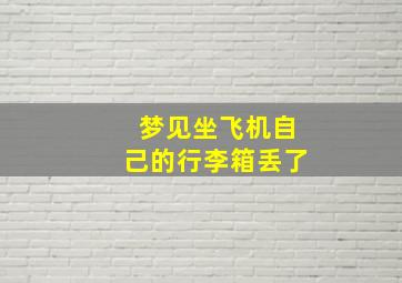 梦见坐飞机自己的行李箱丢了