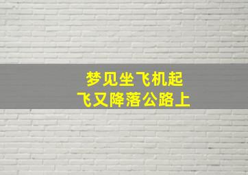 梦见坐飞机起飞又降落公路上