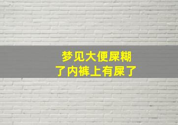 梦见大便屎糊了内裤上有屎了