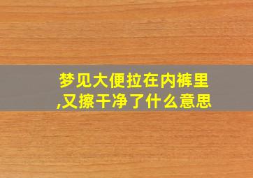 梦见大便拉在内裤里,又擦干净了什么意思