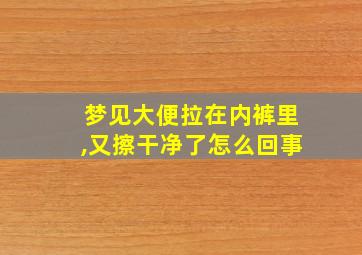 梦见大便拉在内裤里,又擦干净了怎么回事