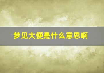 梦见大便是什么意思啊