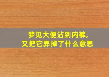 梦见大便沾到内裤,又把它弄掉了什么意思