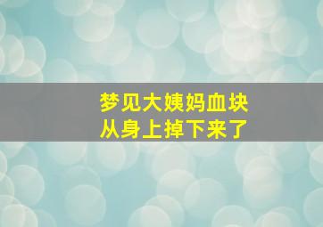 梦见大姨妈血块从身上掉下来了