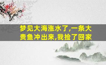 梦见大海涨水了,一条大贵鱼冲出来,我捡了回家