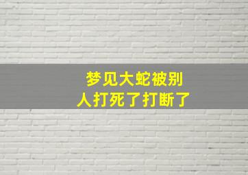 梦见大蛇被别人打死了打断了