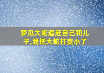 梦见大蛇追赶自己和儿子,我把大蛇打变小了