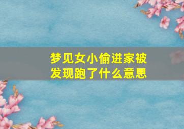 梦见女小偷进家被发现跑了什么意思