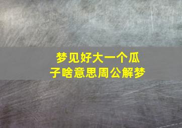 梦见好大一个瓜子啥意思周公解梦