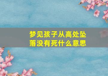 梦见孩子从高处坠落没有死什么意思