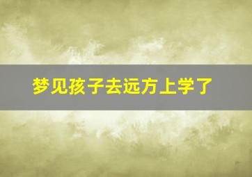 梦见孩子去远方上学了