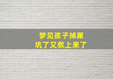 梦见孩子掉屎坑了又救上来了