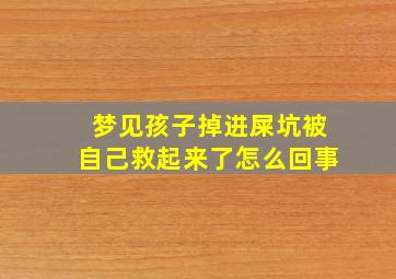 梦见孩子掉进屎坑被自己救起来了怎么回事