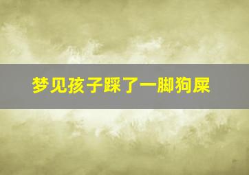 梦见孩子踩了一脚狗屎