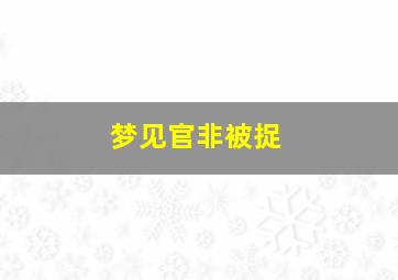 梦见官非被捉