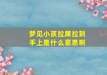 梦见小孩拉屎拉到手上是什么意思啊