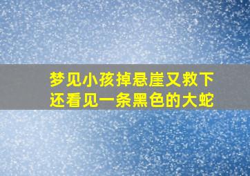 梦见小孩掉悬崖又救下还看见一条黑色的大蛇