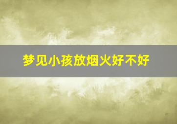 梦见小孩放烟火好不好