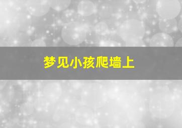 梦见小孩爬墙上